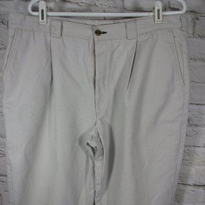 Tommy Hilfiger Mens Tan Pleated Front Cuffed Pants